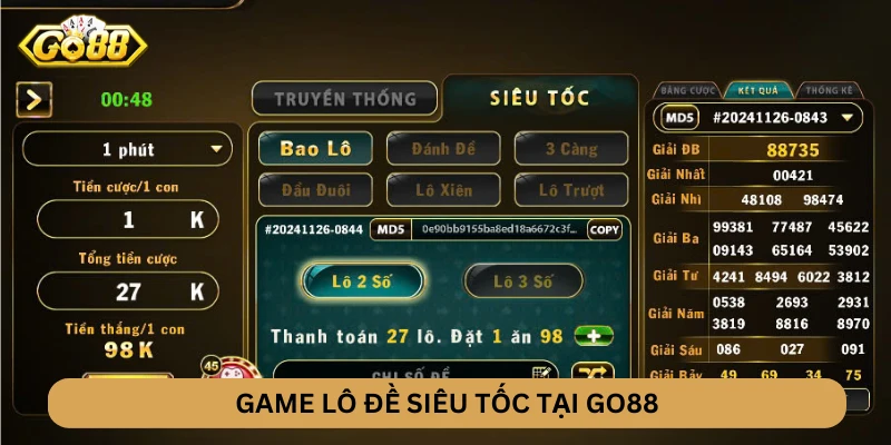 Lô đề siêu tốc GO88