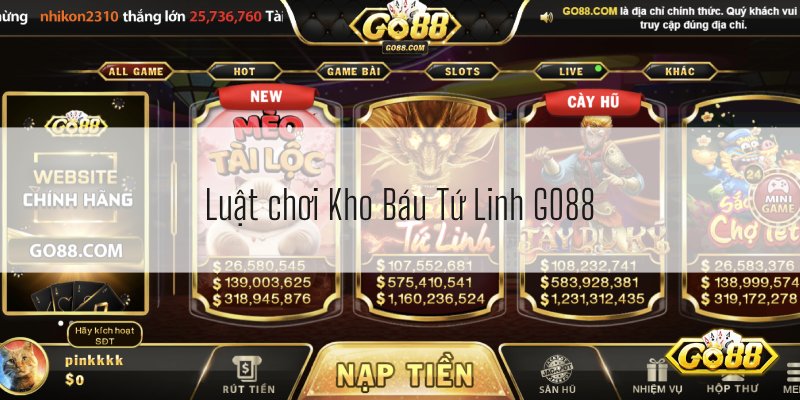 Luật chơi Kho Báu Tứ Linh GO88