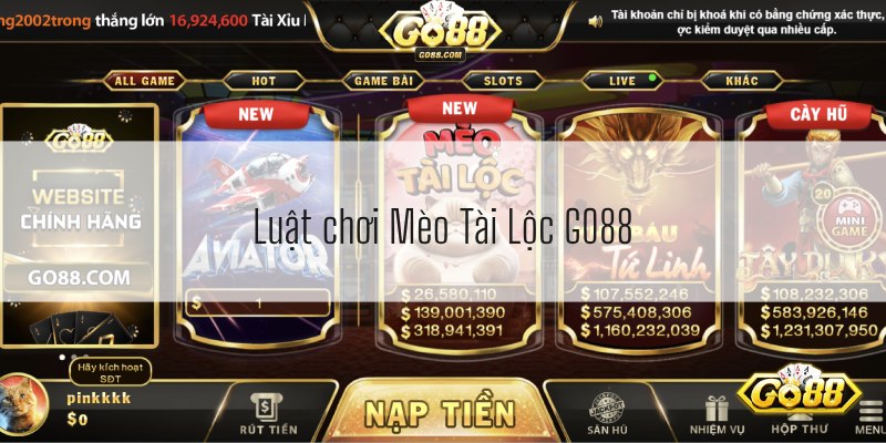 Luật chơi Mèo Tài Lộc GO88