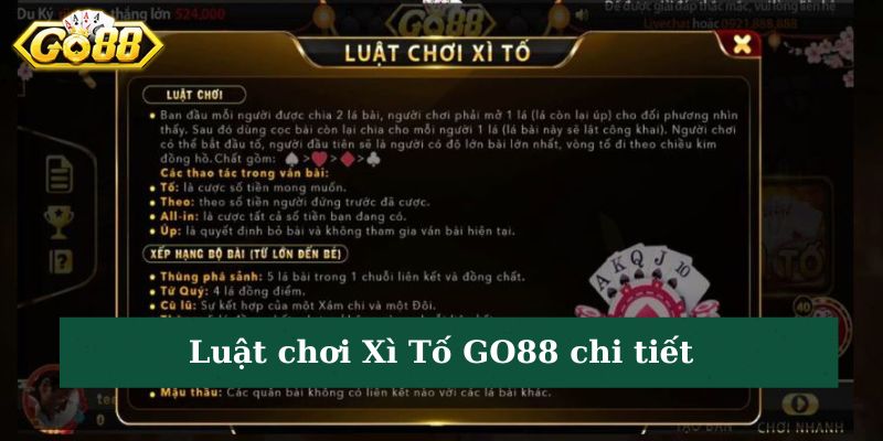 Luật chơi Xì Tố GO88