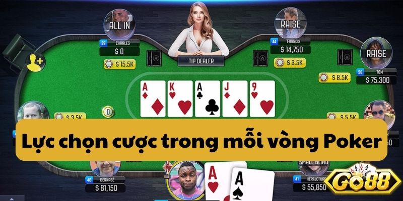 Lực chọn cược trong mỗi vòng Poker